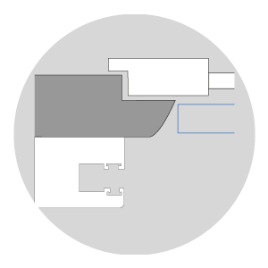schräger Falz Rollladenführung